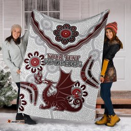 Australia Illawarra and St George Naidoc Blanket Custom For Our Elders Boomerangs White Blanket