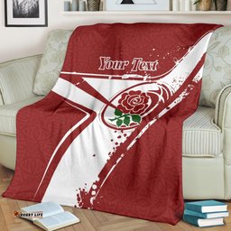 Custom Text England Rugby Personalised Premium Blanket England Rugby