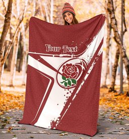 Custom Text England Rugby Personalised Premium Blanket England Rugby