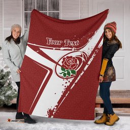 Custom Text England Rugby Personalised Premium Blanket England Rugby