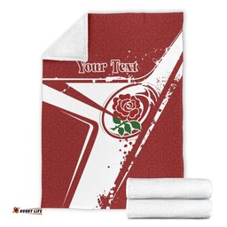 Custom Text England Rugby Personalised Premium Blanket England Rugby