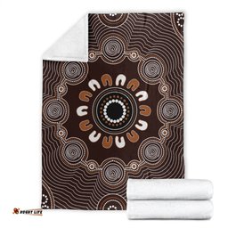Australia Aboriginal Premium Blanket Indigenous Symbol Dot Painting Art Ver 2