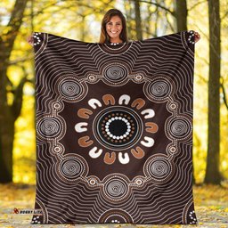 Australia Aboriginal Premium Blanket Indigenous Symbol Dot Painting Art Ver 2