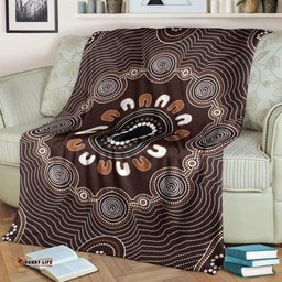 Australia Aboriginal Premium Blanket Indigenous Symbol Dot Painting Art Ver 2