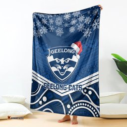 Geelong Football Christmas Blanket Merry Xmas Mix Aboriginal Art