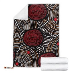 Australia Aboriginal Premium Blanket Indigenous Symbol Dot Painting Art Ver 11