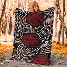 Australia Aboriginal Premium Blanket Indigenous Symbol Dot Painting Art Ver 11