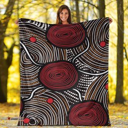 Australia Aboriginal Premium Blanket Indigenous Symbol Dot Painting Art Ver 11