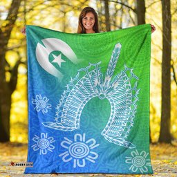 Torres Strait Islanders Premium Blanket Dhari Mask Ocean Style