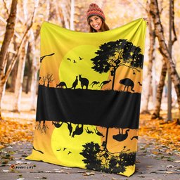 Aboriginal Blanket Indigenous Family Kangaroo Sunset