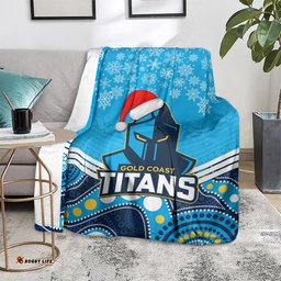 Titans Rugby Christmas Blanket Merry Xmas Mix Aboriginal Art