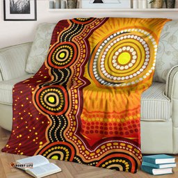 Australia Aboriginal Inspired Blanket Aboriginal style of Sun and Dot art background