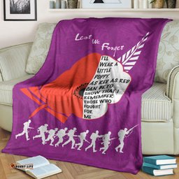 Custom New Zealand ANZAC Red Poopy Purple Premium Blanket