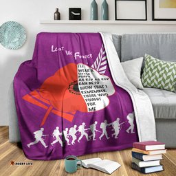 Custom New Zealand ANZAC Red Poopy Purple Premium Blanket