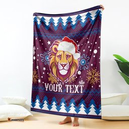 Custom Lions Football Blanket Christmas Vibe