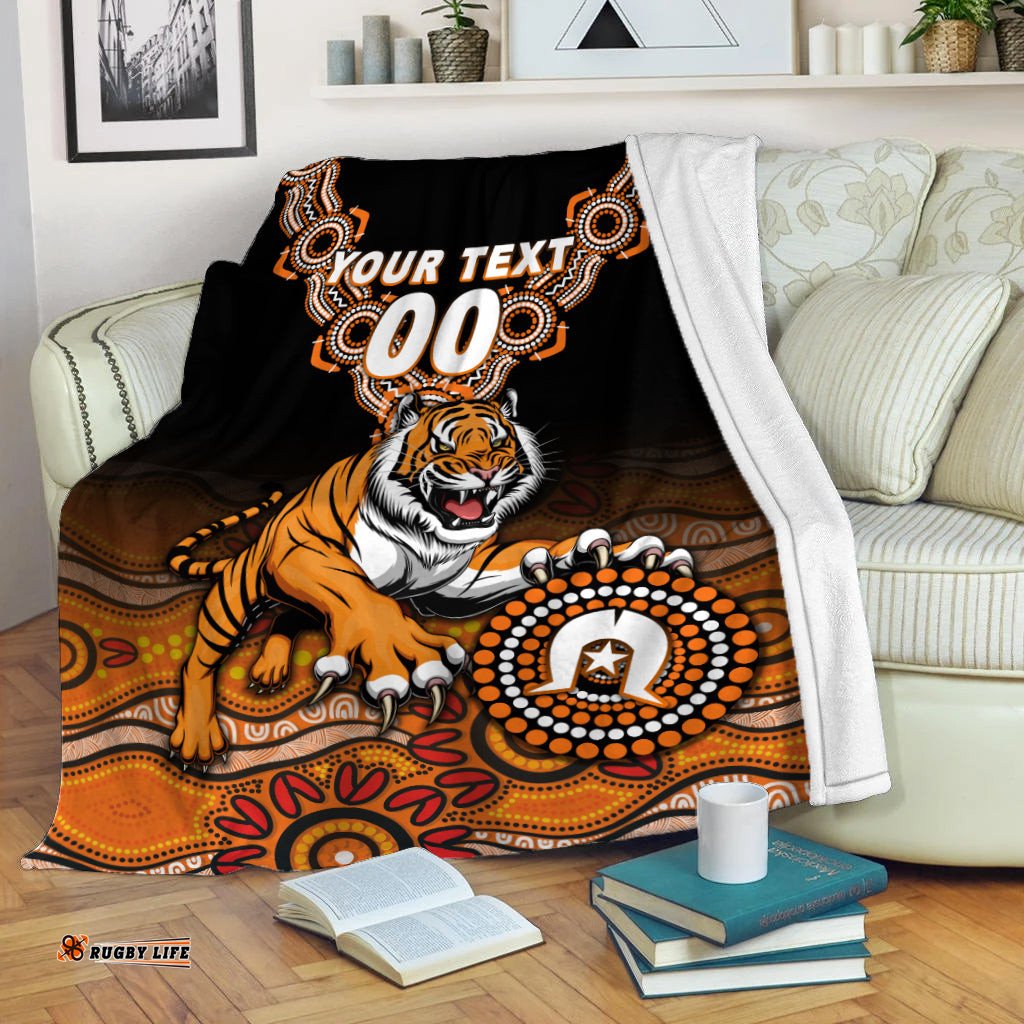 Custom Personalised Tigers Rugby NAIDOC Aboriginal Blanket