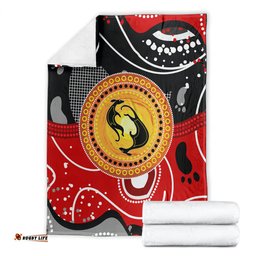 Aboriginal Flag Style Dot Art And Abstract Kangaroo Blanket