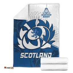 Scotland Rugby Premium Blanket Scottish Coat Of Arms Mix Thistle Newest Version