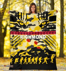 Richmond Tigers Premium Blanket ANZAC Day Country Style 09