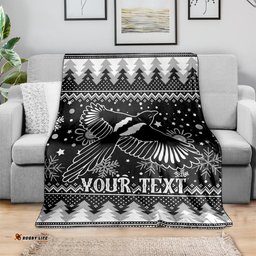 Custom Magpies Football Blanket Christmas Vibe