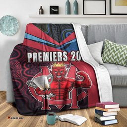 Melbourne Football Premiers Premium Blanket Demons Indigenous Style