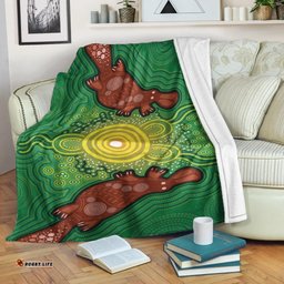 Australia Aboriginal Premium Blanket Indigenous Platypus Ver 14