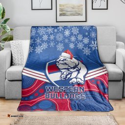 Bulldogs Football Christmas Blanket Merry Xmas Mix Aboriginal Art