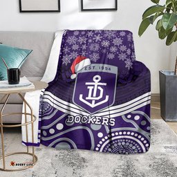 Custom Dockers Football Christmas Blanket Merry Xmas Mix Aboriginal Art 08