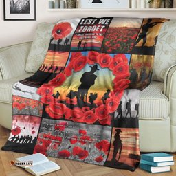 ANZAC Day Lest We Forget Banner Premium Blanket