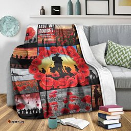 ANZAC Day Lest We Forget Banner Premium Blanket