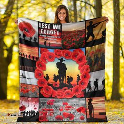 ANZAC Day Lest We Forget Banner Premium Blanket