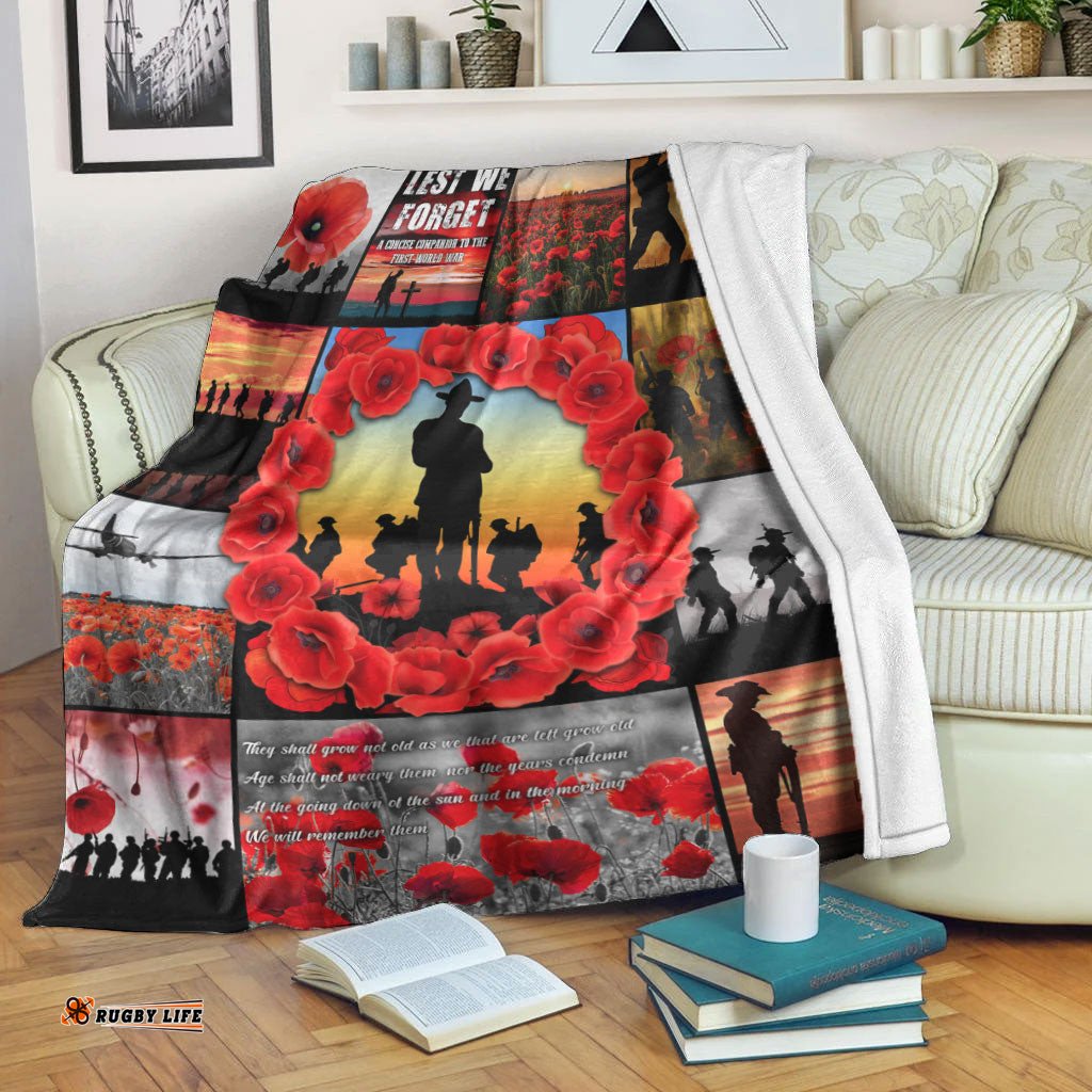 ANZAC Day Lest We Forget Banner Premium Blanket