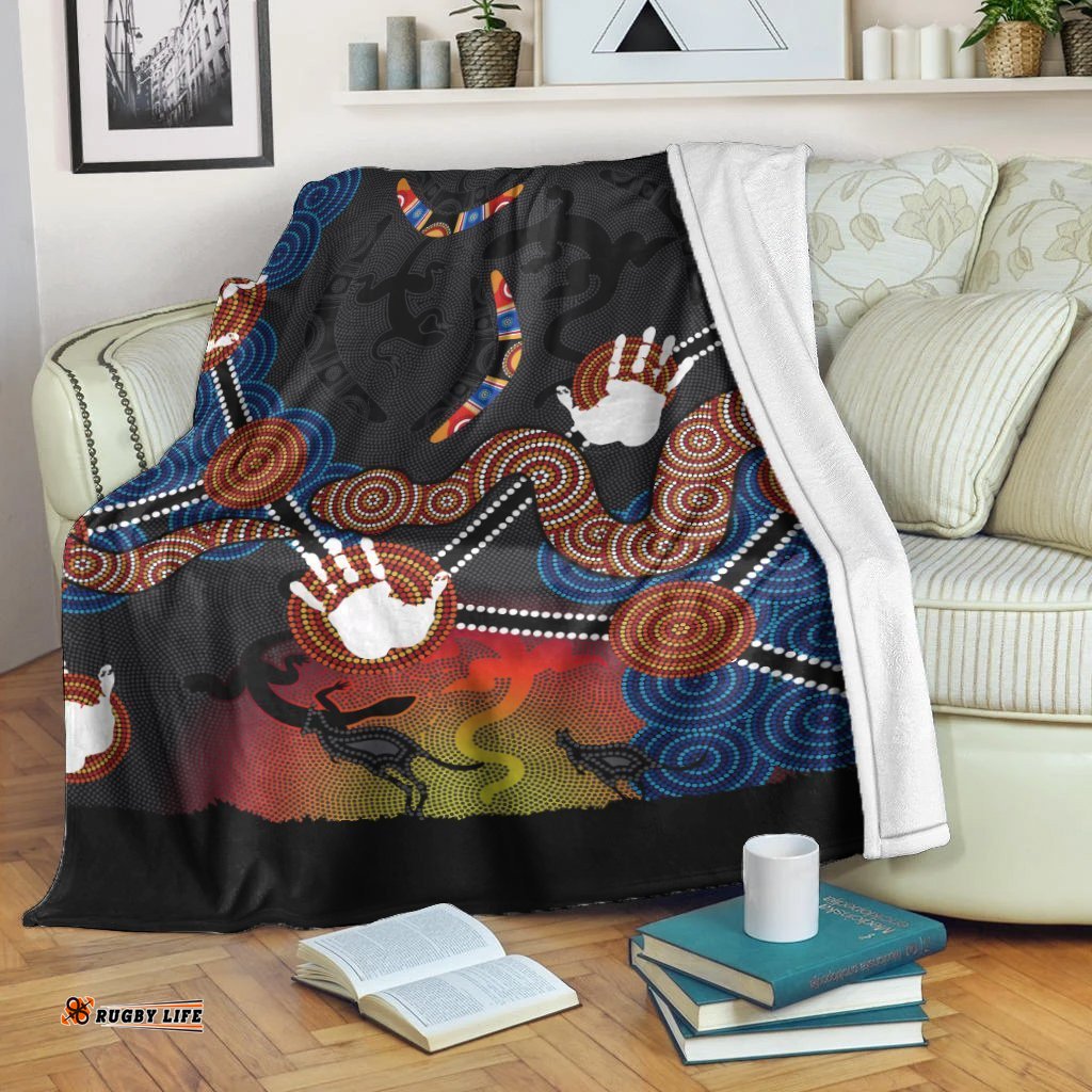 Aboriginal Blanket Aboriginal Kangaroo Hand Indigenous Dot Painting