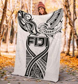 Fiji Rugby Premium Blanket Polynesian Waves Style