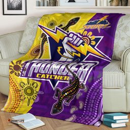 Storm Aboriginal Rugby Custom Blanket The Indigenous Storm Thunder Catcher 09