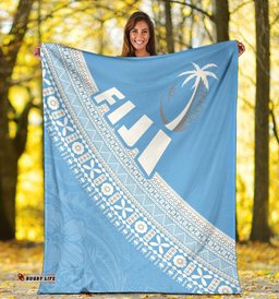 Fiji Tapa Rugby Premium Blanket version Style You Win Blue