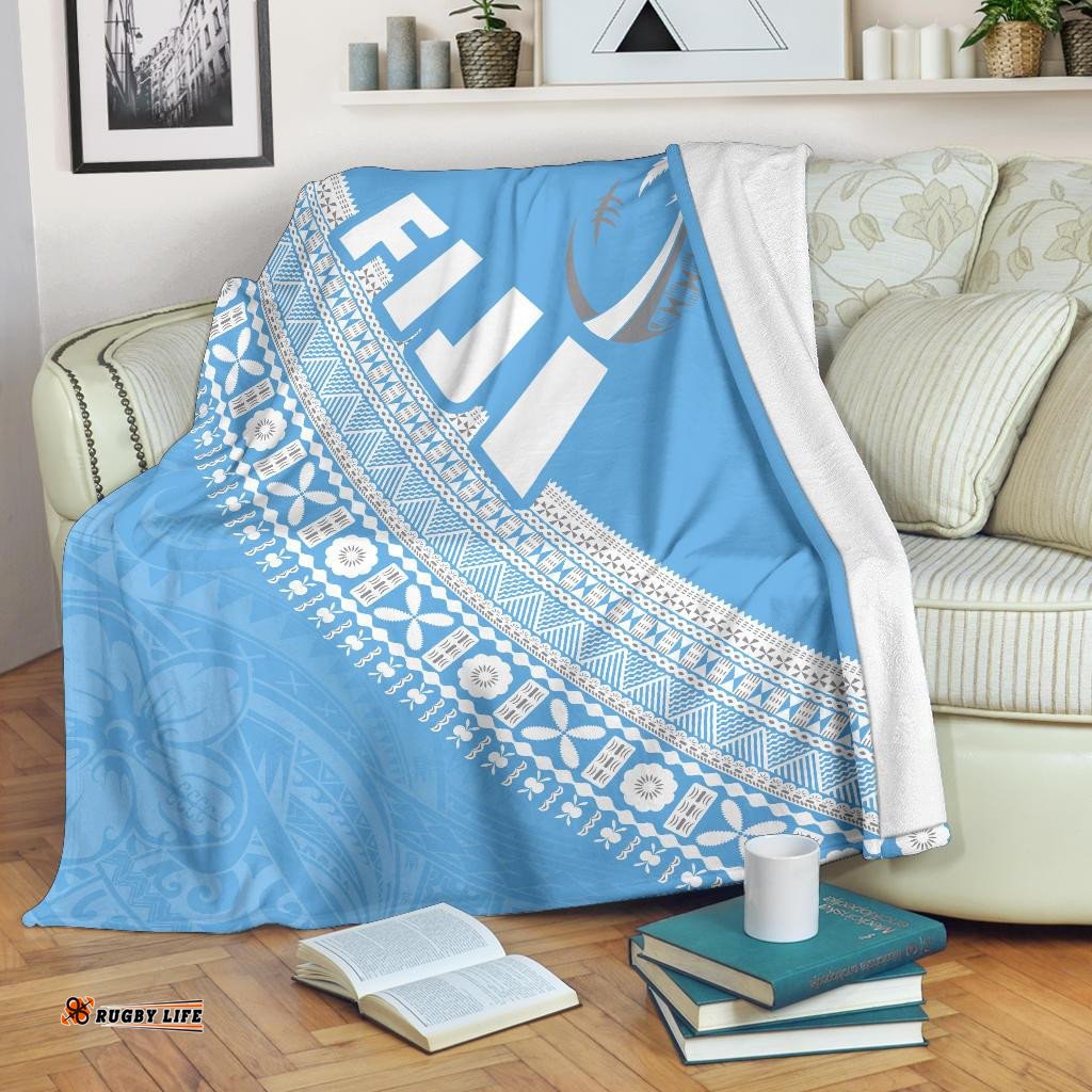 Fiji Tapa Rugby Premium Blanket version Style You Win Blue