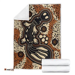 Australia Aboriginal Premium Blanket Indigenous Platypus Ver 15