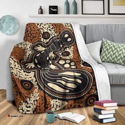 Australia Aboriginal Premium Blanket Indigenous Platypus Ver 15