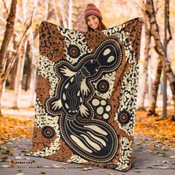 Australia Aboriginal Premium Blanket Indigenous Platypus Ver 15