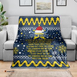 Cowboys Rugby Blanket Born Tough Bred Proud Christmas Vibe