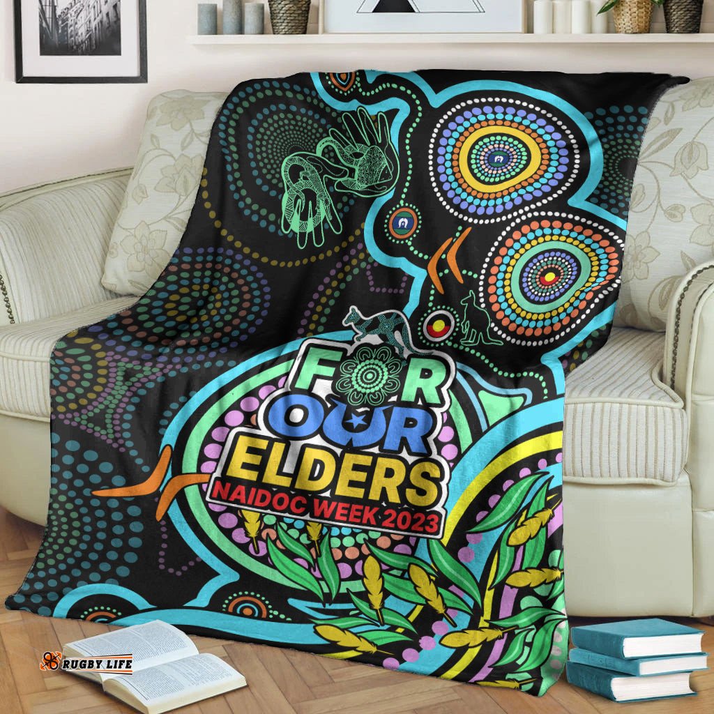 naidoc week 2023 blanket indigenous tribal ver02 aqua