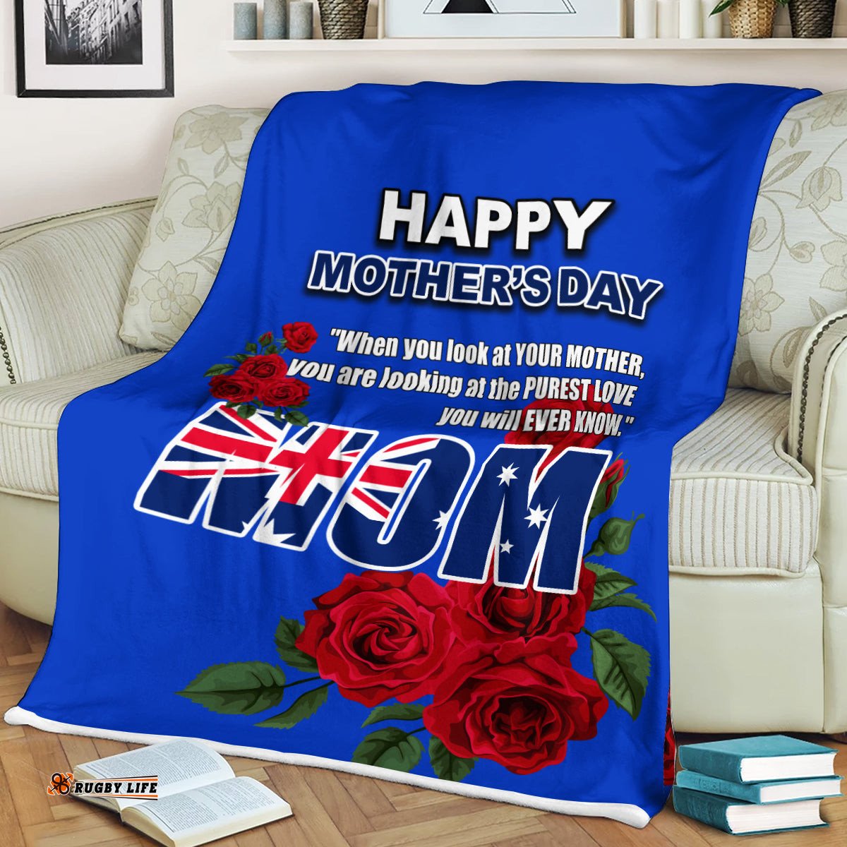 Australia Happy Mother Day Purest Love Rose Blanket