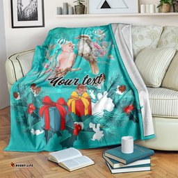 Personalised Kookaburra and Cockatoo Blanket Australia Merry Christmas Aboriginal Teal Style