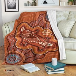 Australia Aboriginal Premium Blanket Indigenous Platypus Ver 7