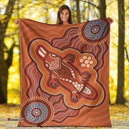 Australia Aboriginal Premium Blanket Indigenous Platypus Ver 7
