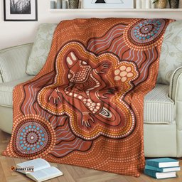 Australia Aboriginal Premium Blanket Indigenous Platypus Ver 7