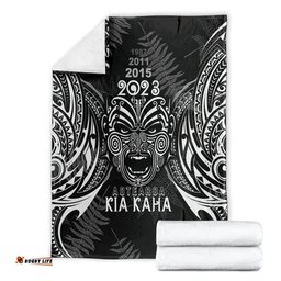 custom new zealand rugby blanket 2023 world cup aotearoa haka face