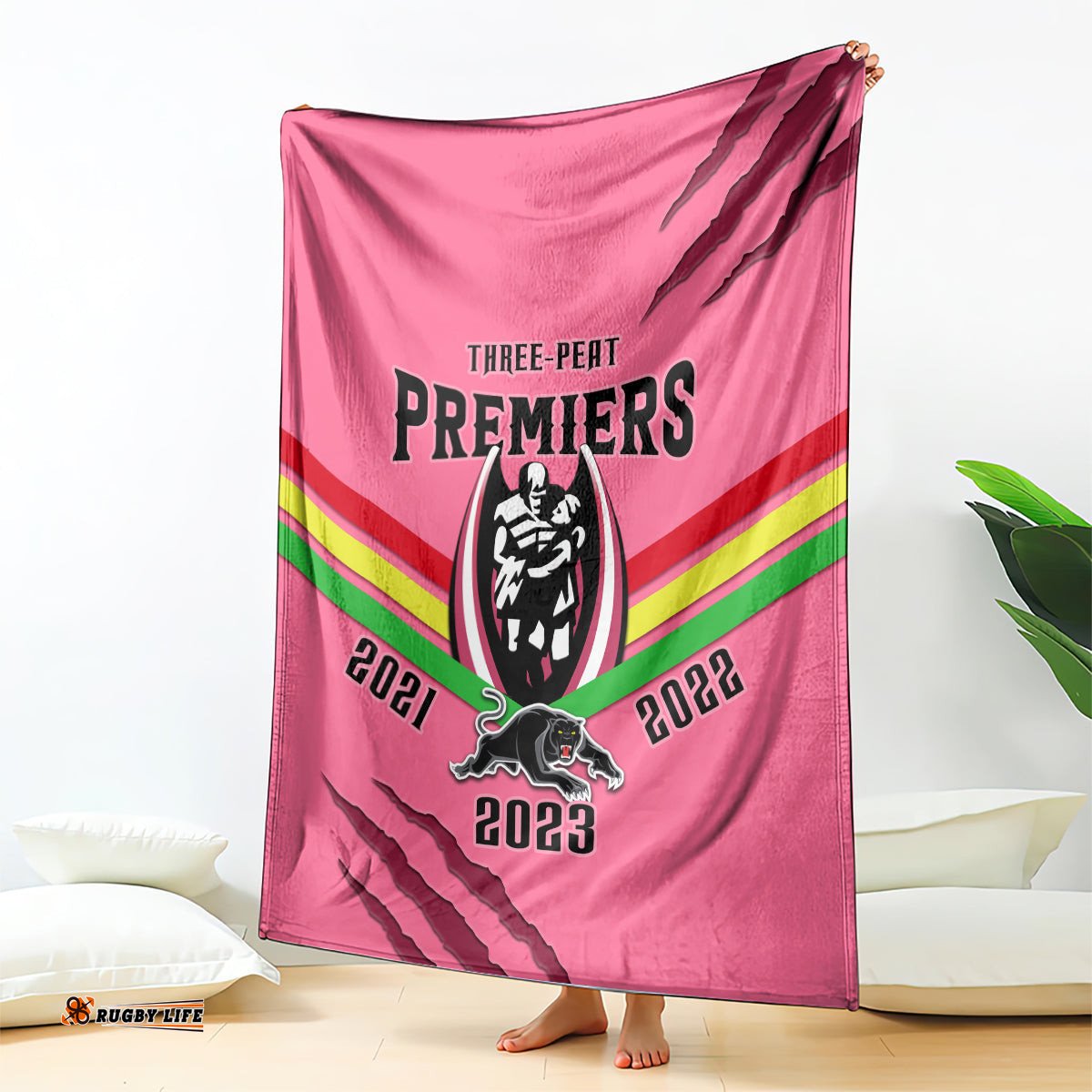 nrl panthers blanket premiers 2023 three peat proud of our boys pink