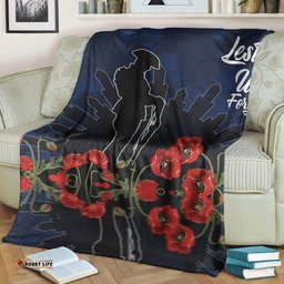 Aboriginal Blanket ANZAC Day Soldier Lest We Forget